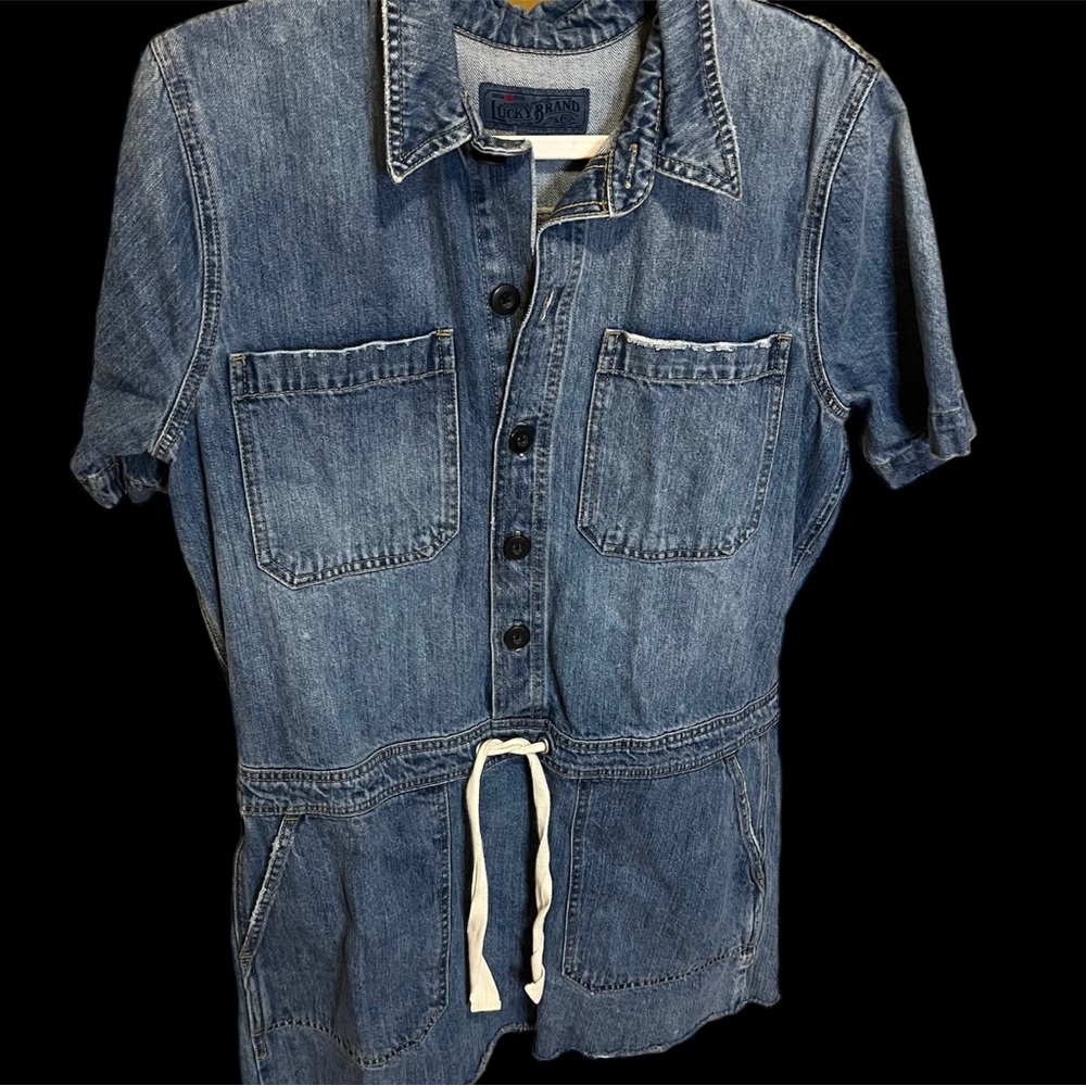 Preloved, Lucky Brand denim dress, M with pockets and ties.